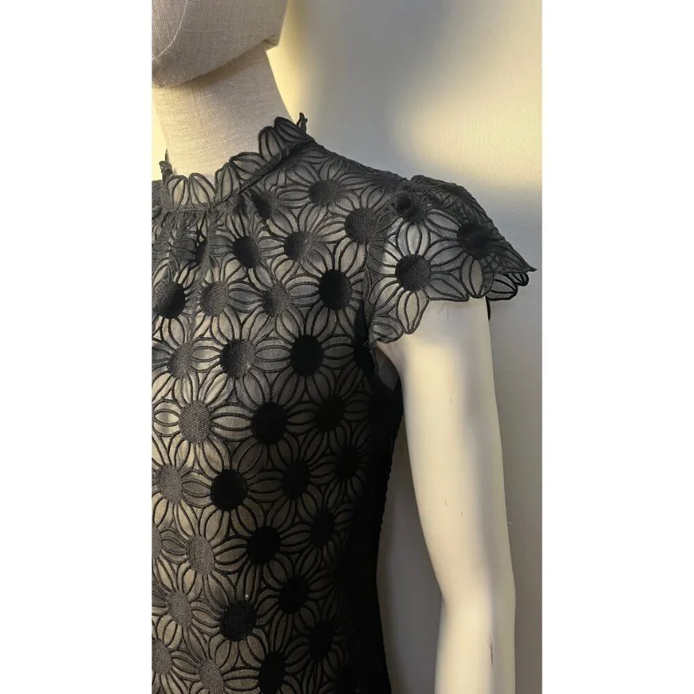 MILLY GUIPURE LACE BEETLEJUICE DRESS 4 - Picture 3 of 12